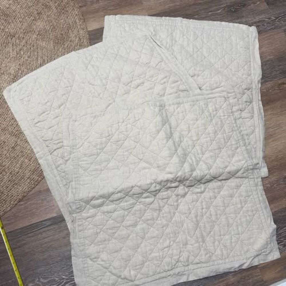 Pottery Barn Quilted Linen Euro Shams